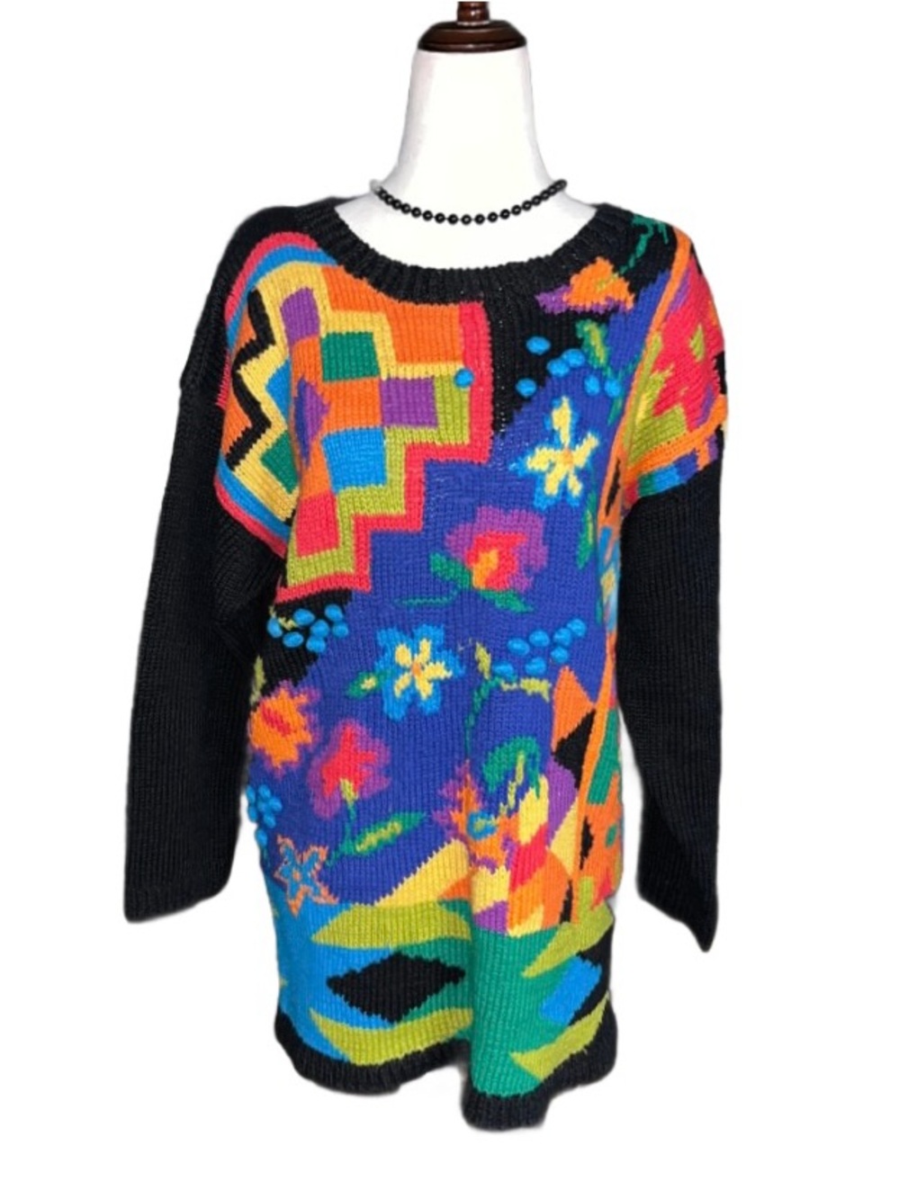 Mix It Knit ~ Women’s Small ~ Multi-Colors Floral/Geometric Design ~ Sweater